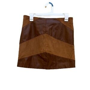 Forever 21 Faux Leather Suede Brown Mini Skirt
